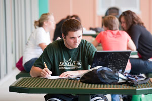 Students studying