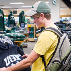 Student in bookstore